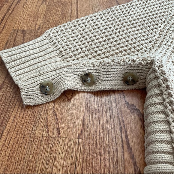 J. Crew Turtleneck cotton poncho in Sandy Beach sweater size S/M - Picture 6 of 16